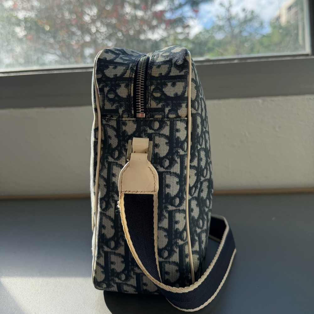 Christian Dior Trotter Shoulder Bag Blue and White Monogram Canvas - Picture 5 of 15